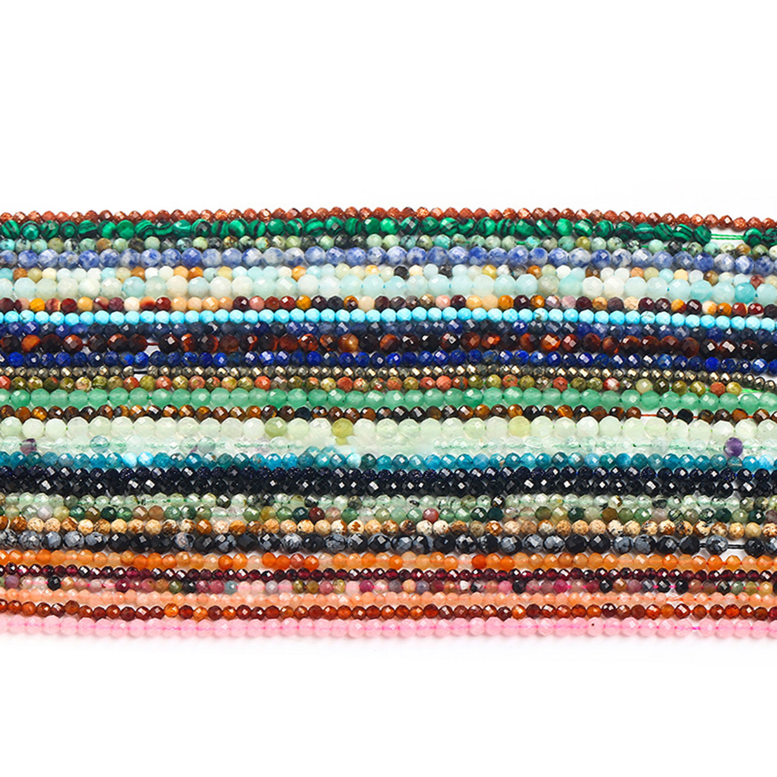 Picture of Gemstone ( Natural ) Beads Round Multicolor Faceted 37cm(14 5/8") - 36cm(14 1/8") long, 1 Strand
