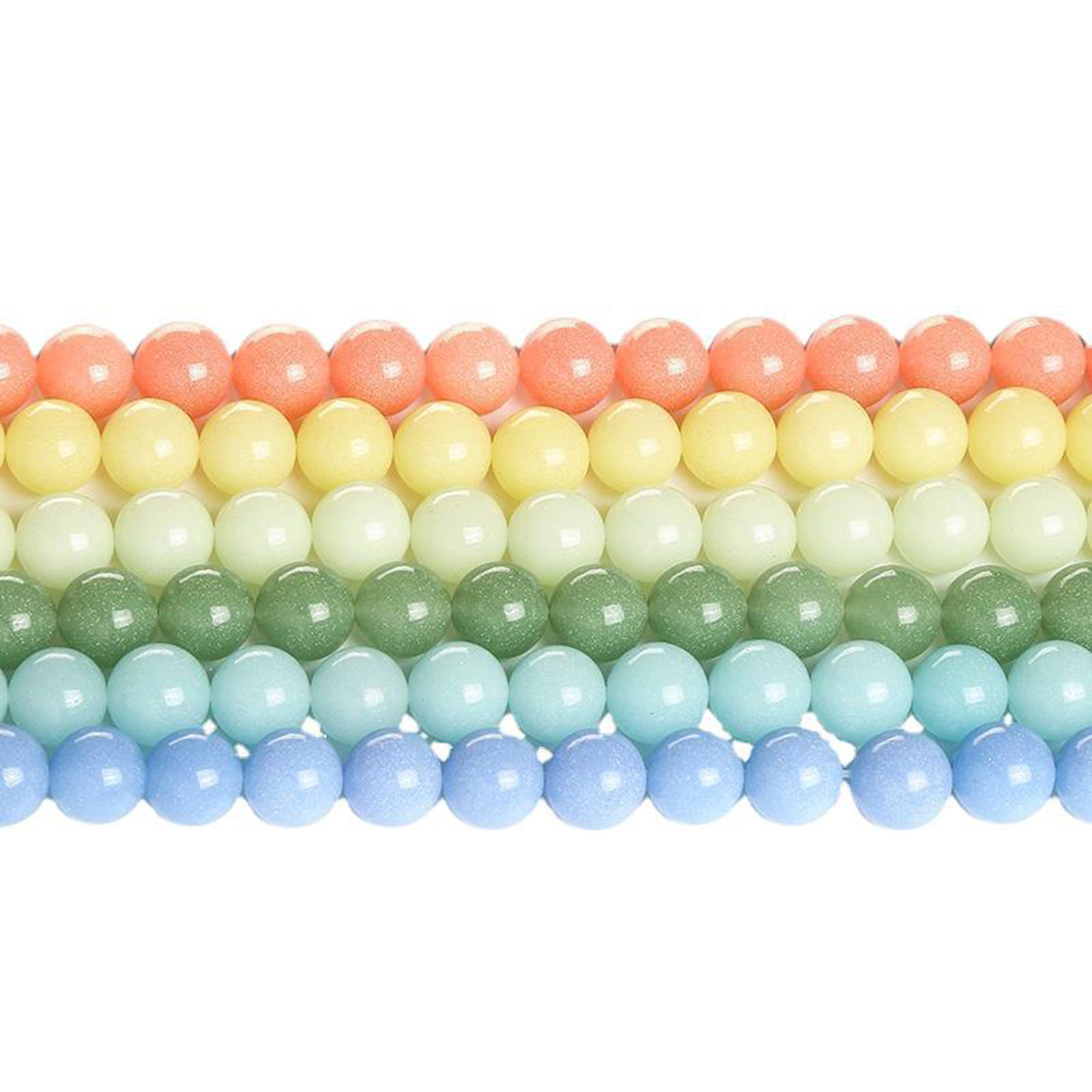 Picture of Stone ( Synthetic ) Beads Round Multicolor Glow In The Dark Luminous 39cm(15 3/8") - 37.5cm(14 6/8") long, 1 Strand