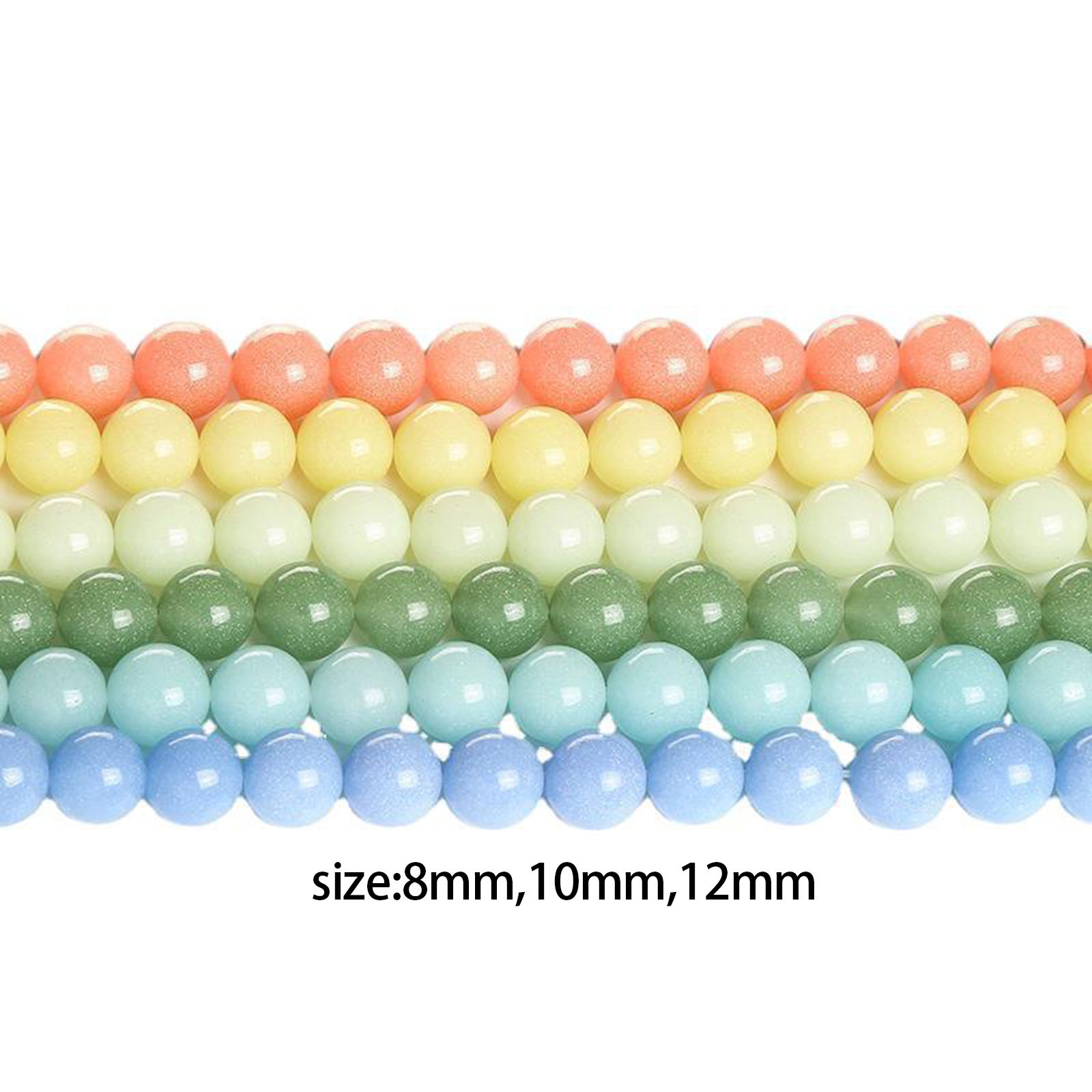 Picture of Stone ( Synthetic ) Beads Round Multicolor Glow In The Dark Luminous 39cm(15 3/8") - 37.5cm(14 6/8") long, 1 Strand