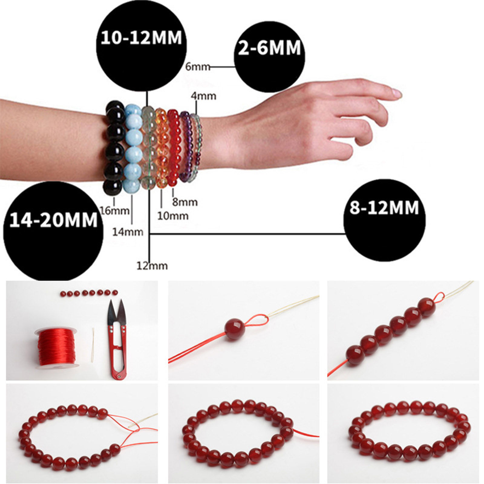 Picture of Stone ( Synthetic ) Beads Round Multicolor Glow In The Dark Luminous 39cm(15 3/8") - 37.5cm(14 6/8") long, 1 Strand