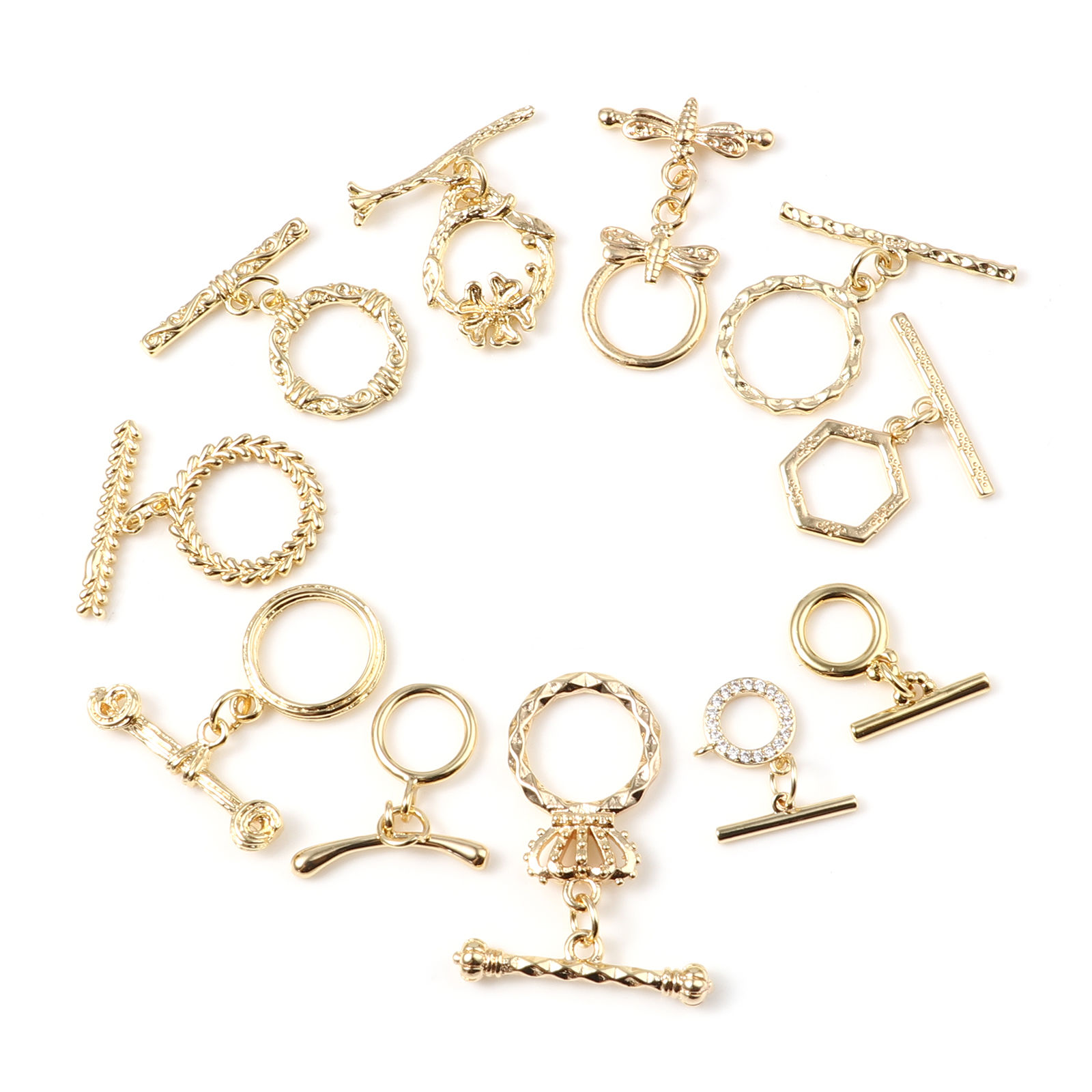 Picture of Brass Toggle Clasps 18K Real Gold Plated 1 Piece