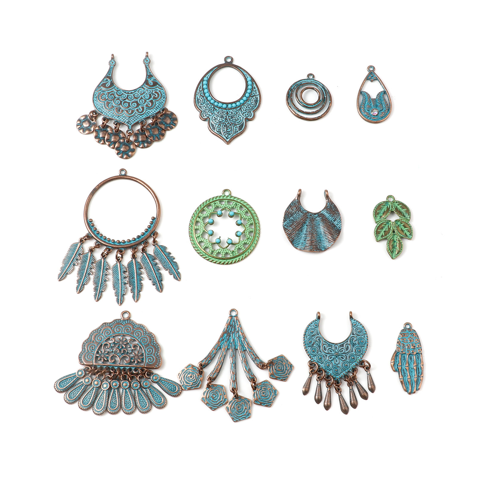 Picture of Zinc Based Alloy Patina Pendants Irregular Antique Silver Color 5 PCs