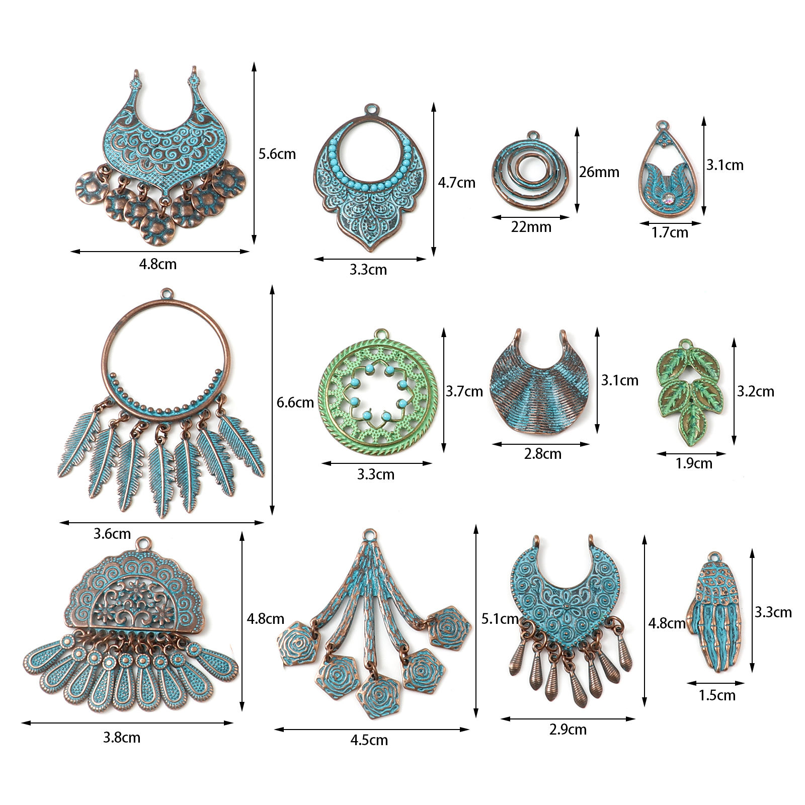 Picture of Zinc Based Alloy Patina Pendants Irregular Antique Silver Color 5 PCs