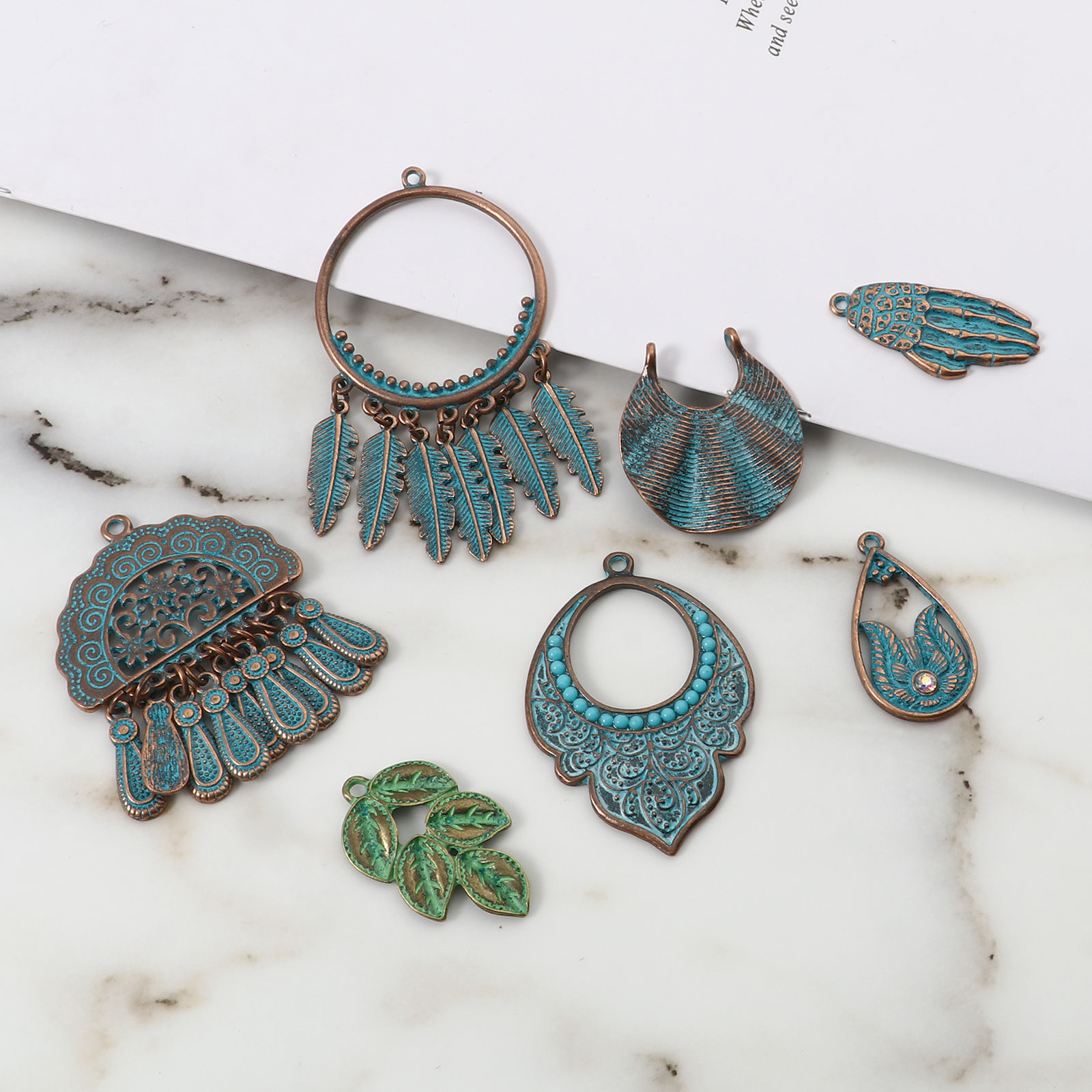 Picture of Zinc Based Alloy Patina Pendants Irregular Antique Silver Color 5 PCs