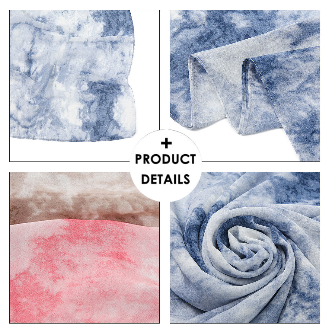 Изображение Chiffon Women's Hijab Scarf Tie Dye