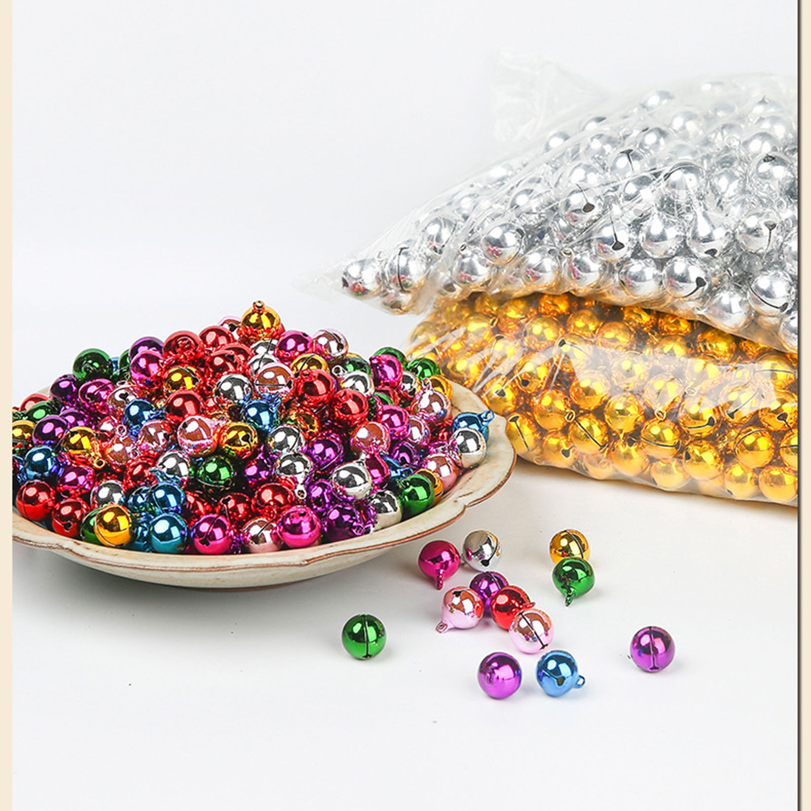 Bild von Messing Charms Weihnachten Jingling Schelle Bunt 100 Stück