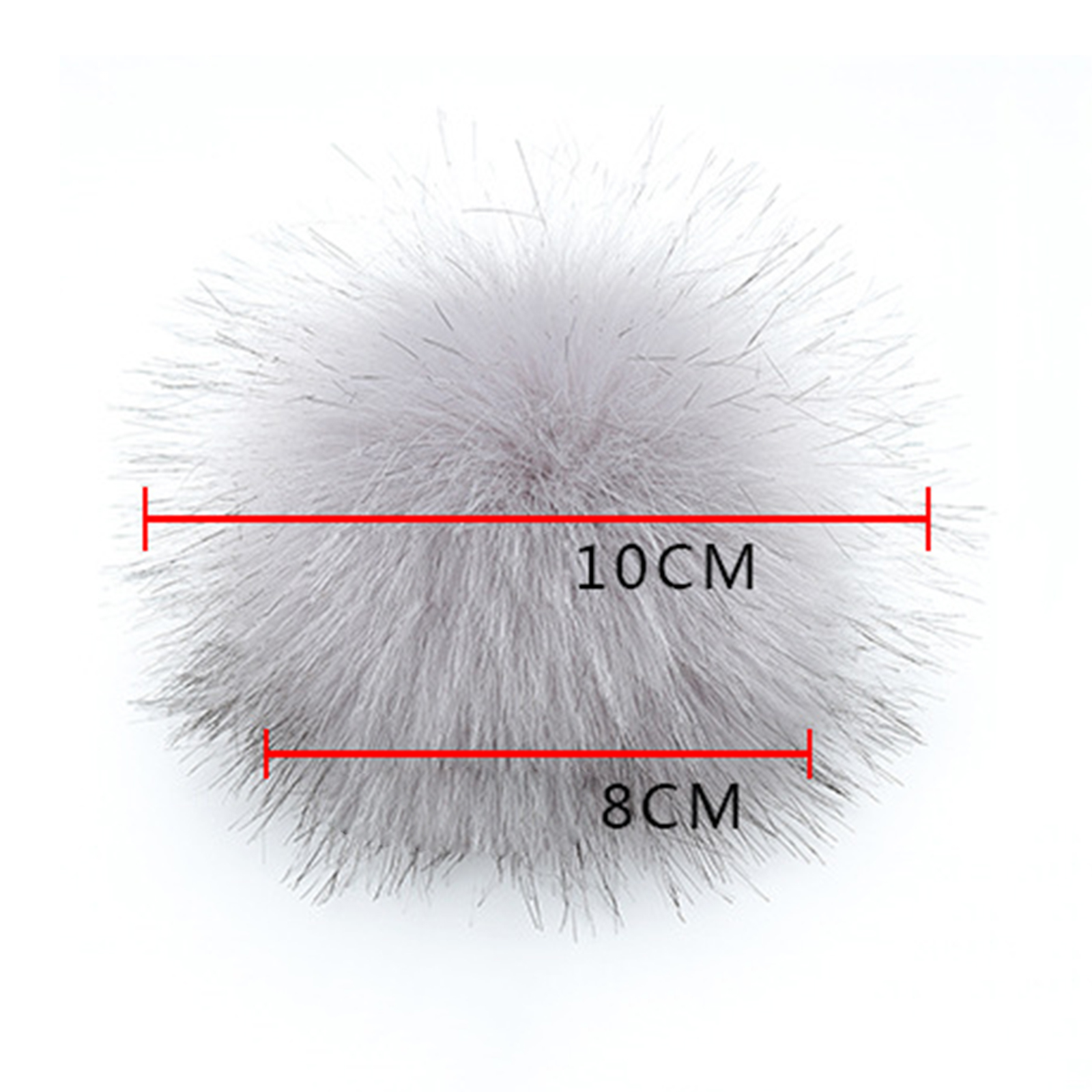 Picture of Artificial Fiber Verdeckter Knopf Gummiband Pom Pom Balls Multicolor Ball Faux Fox Fur 8cm Dia., 6 PCs