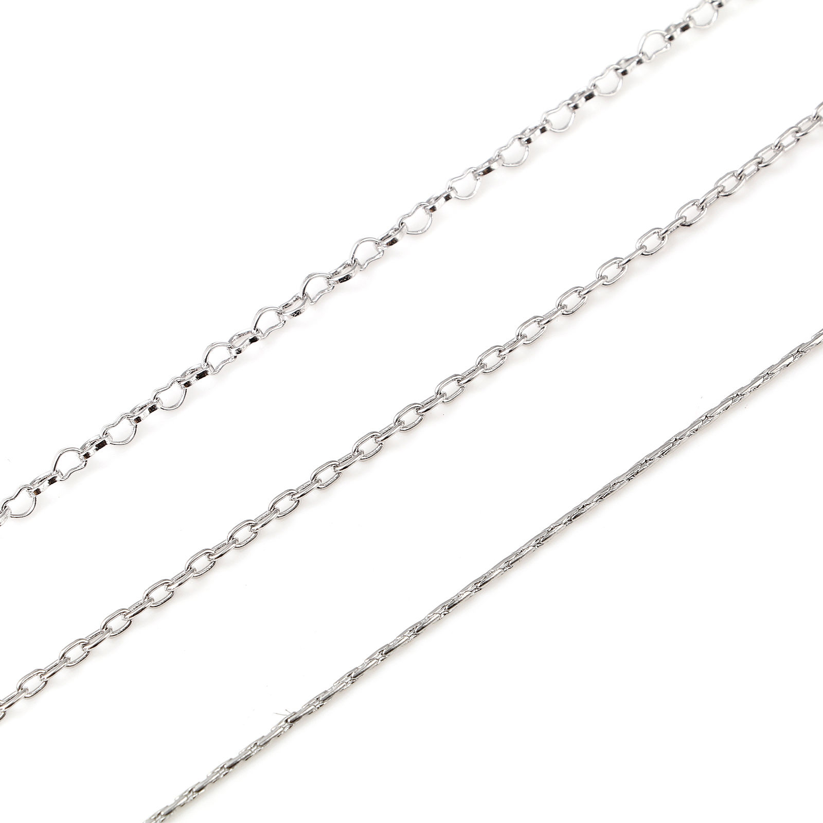Picture of Brass Necklace Link Chain 18K Real Platinum Plated 1 Piece