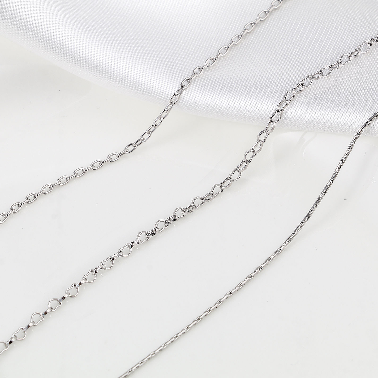 Picture of Brass Necklace Link Chain 18K Real Platinum Plated 1 Piece