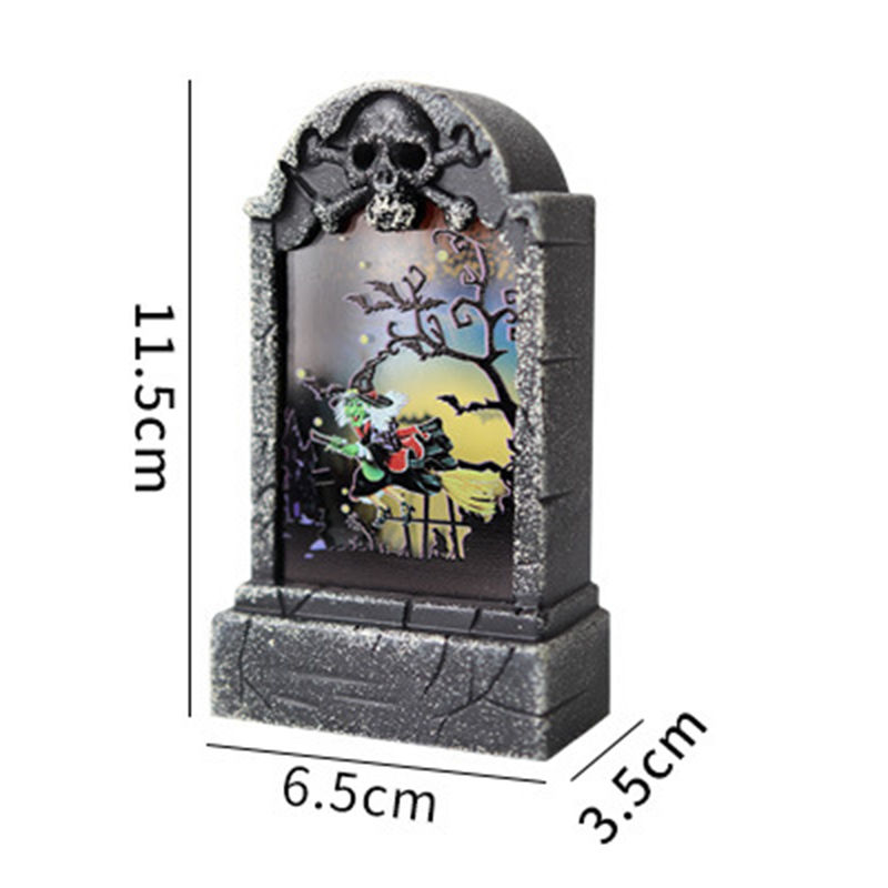 Picture of LED Light Plastic Tombstone Halloween Ornaments Decorations Party Props