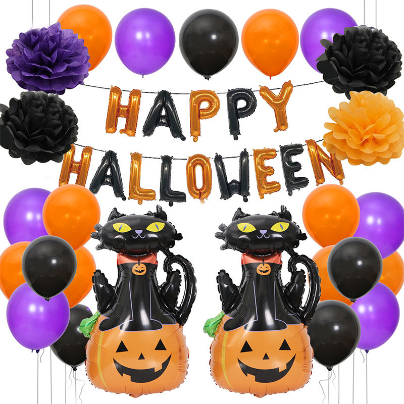 Picture of Aluminium Foil & Latex Halloween Stand Column Balloon Decorations Party Props