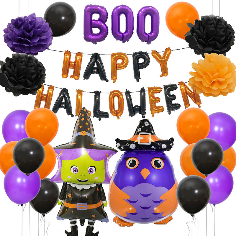 Picture of Aluminium Foil & Latex Halloween Stand Column Balloon Decorations Party Props