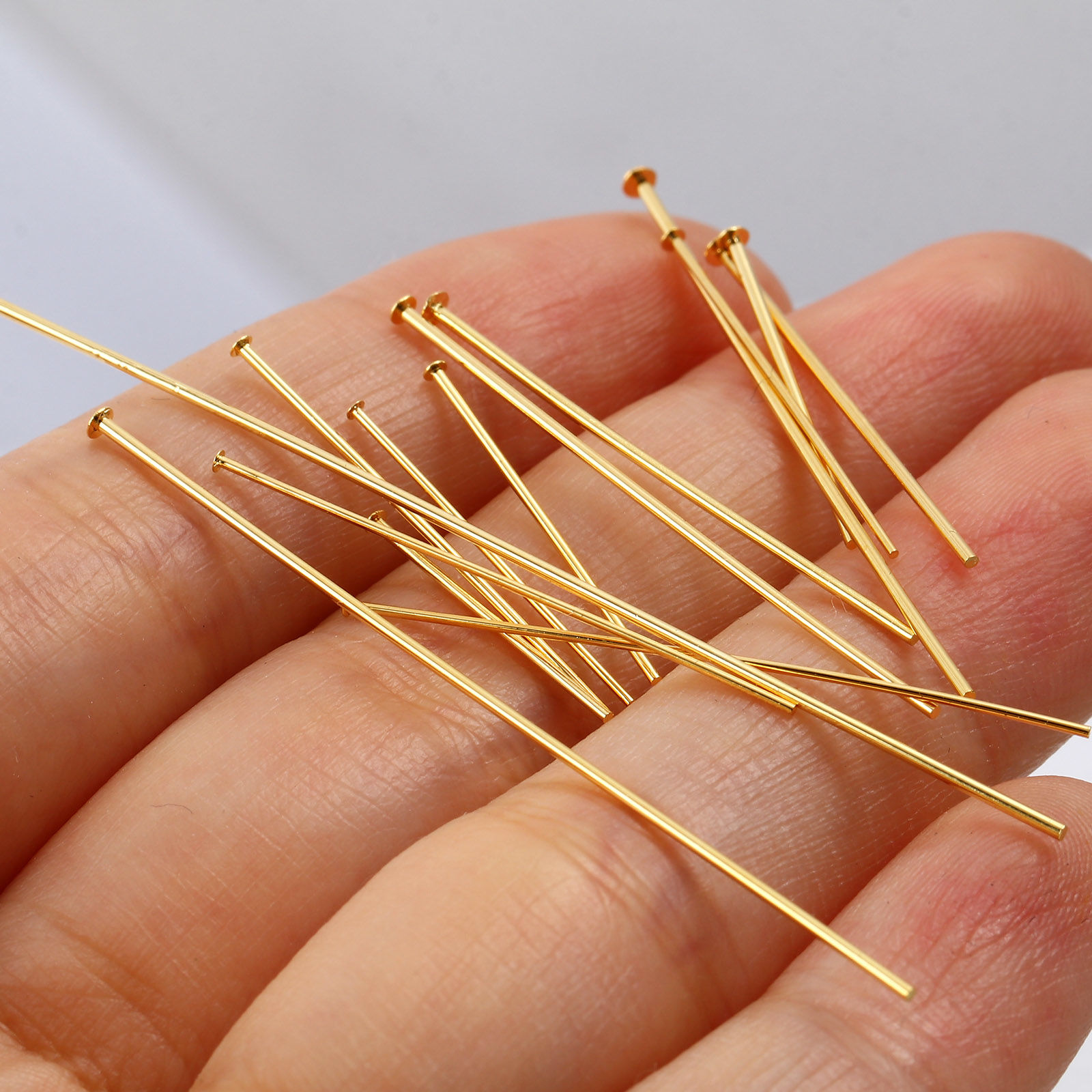 Picture of Brass Head Pins 18K Real Gold Plated 50 PCs