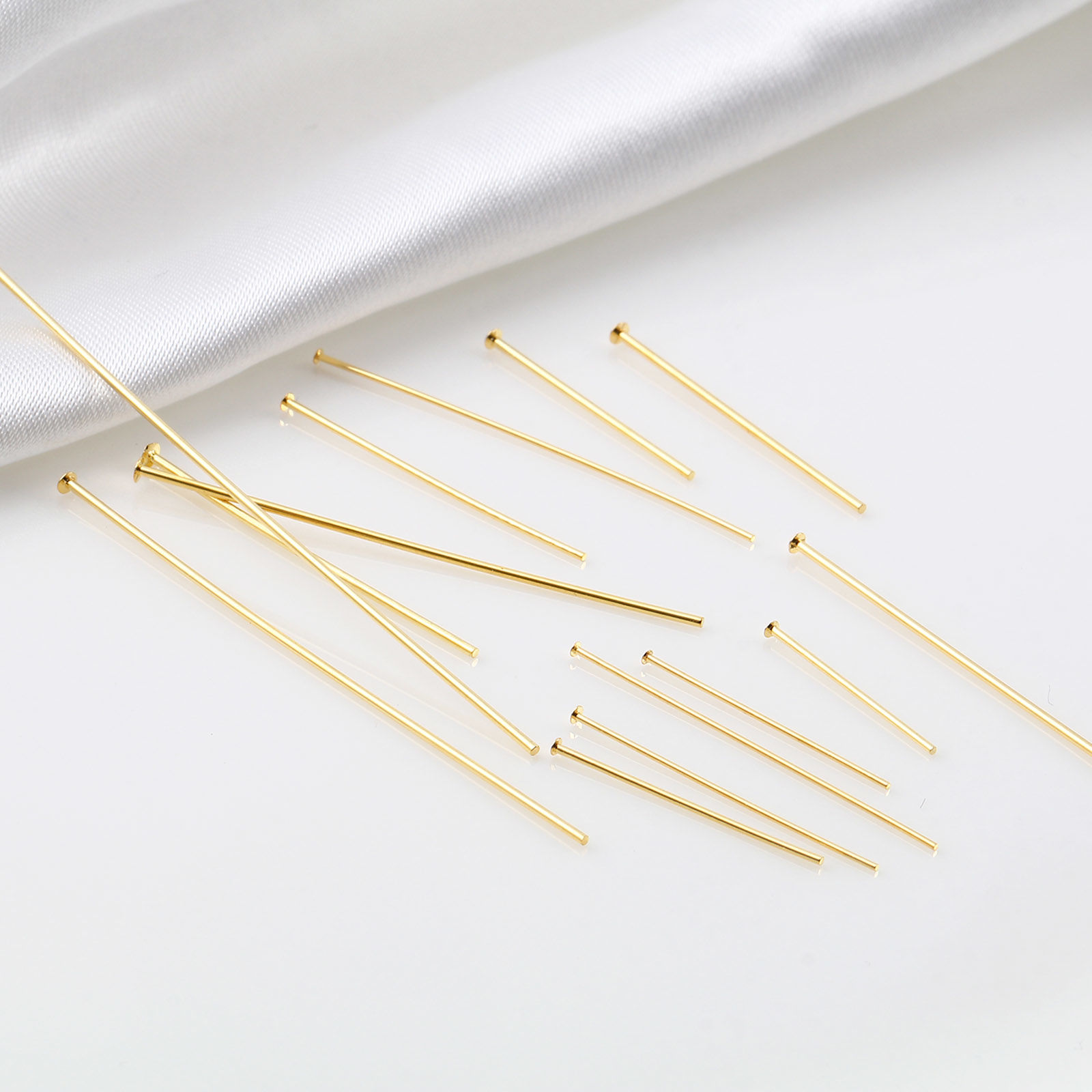 Picture of Brass Head Pins 18K Real Gold Plated 50 PCs