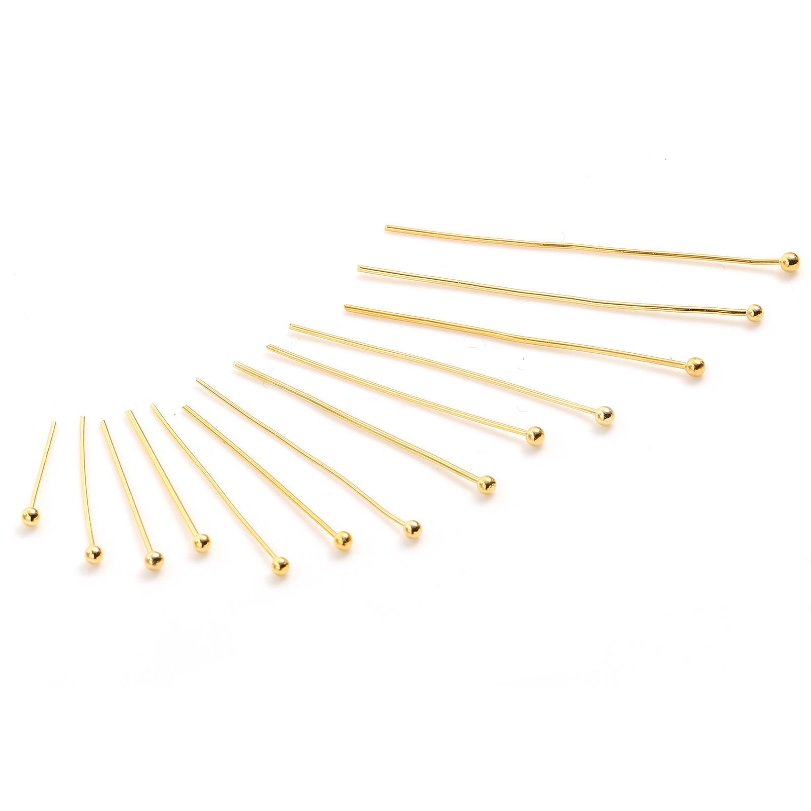 Picture of Brass Ball Head Pins 18K Real Gold Plated 50 PCs