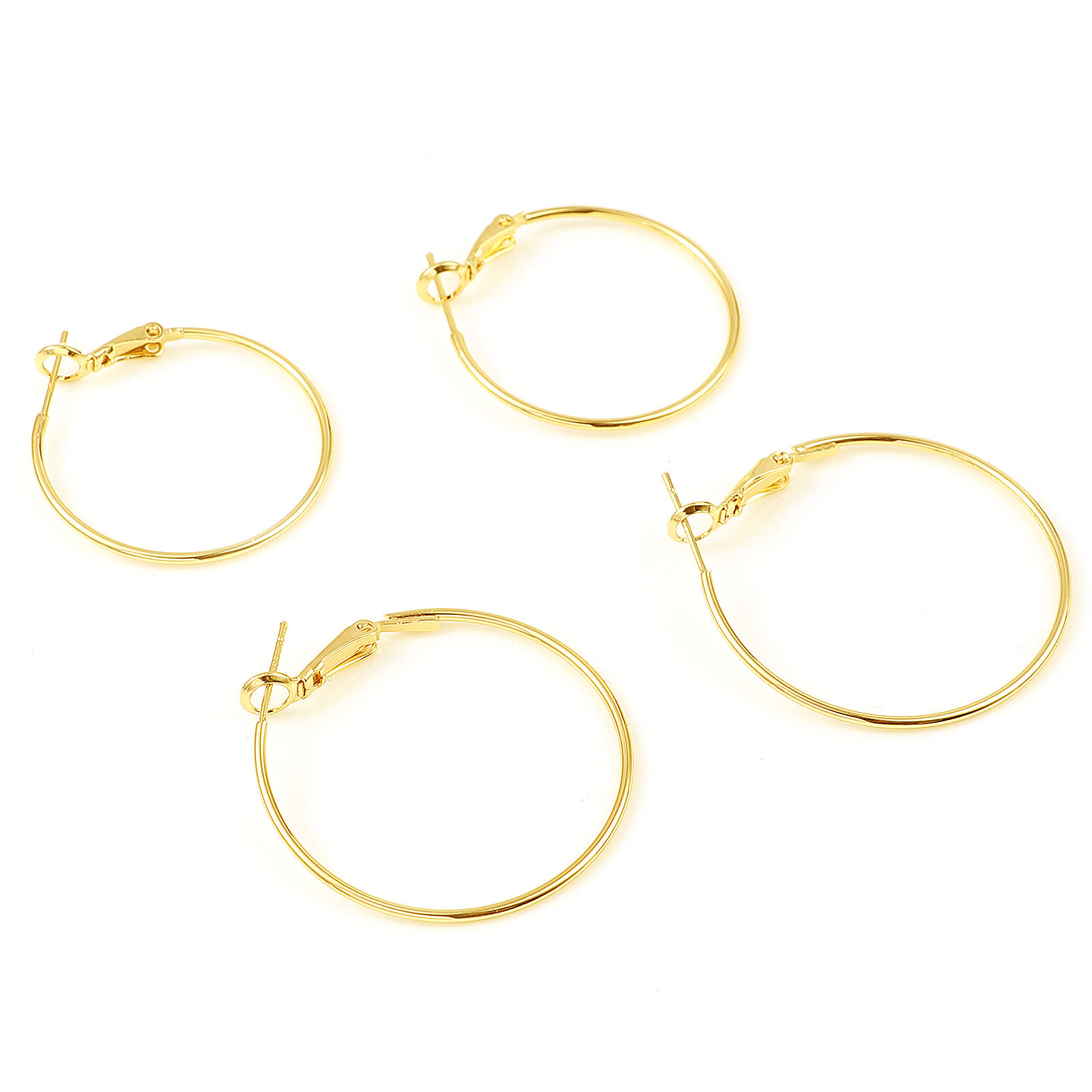 Bild von Messing Ohrreifen 18K Echtgold plattiert Ring 4 Stück