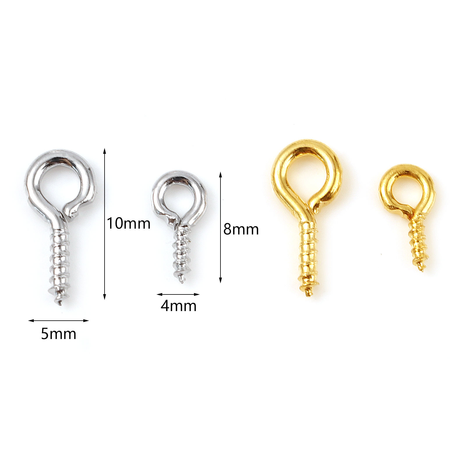 Bild von Messing Ösenschrauben Holzgewinde Bunt 10 Stück