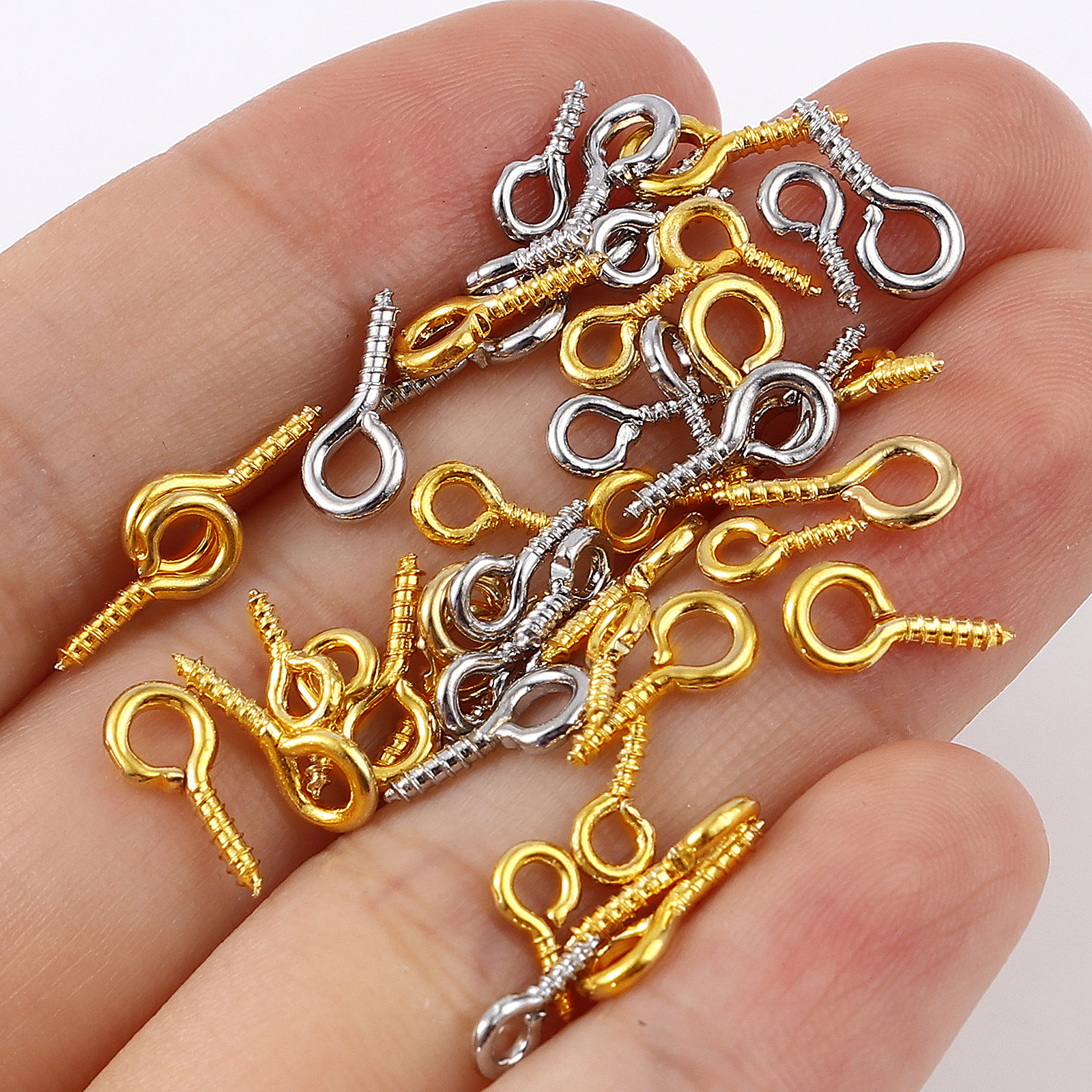 Bild von Messing Ösenschrauben Holzgewinde Bunt 10 Stück