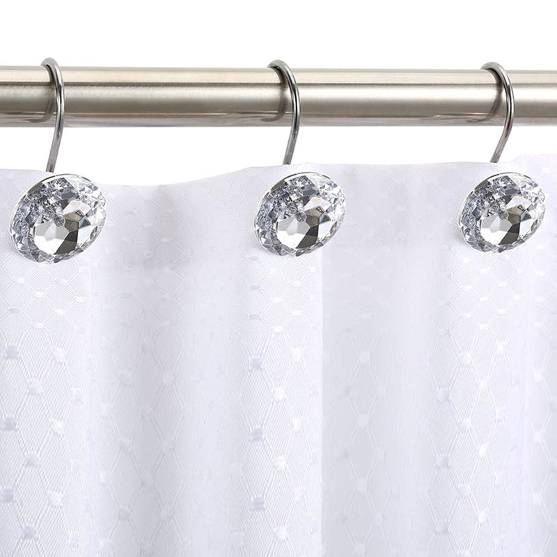 Изображение Iron Based Alloy & Acrylic Rhinestone Curtain Hook Accessories For Bathroom Shower Rods Curtains