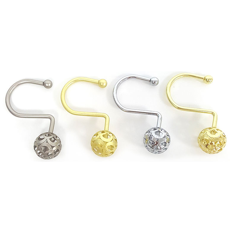 Picture of Iron Based Alloy Rust Resistant Ball Curtain Hook Accessories For Bathroom Shower Rods Curtains