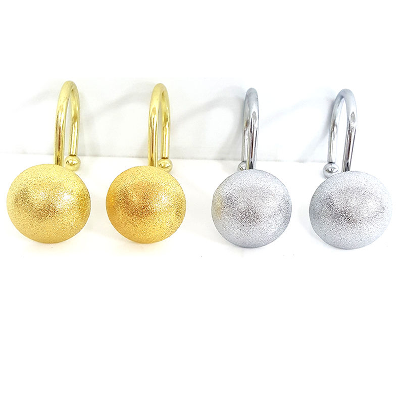 Picture of Iron Based Alloy Rust Resistant Ball Curtain Hook Accessories For Bathroom Shower Rods Curtains