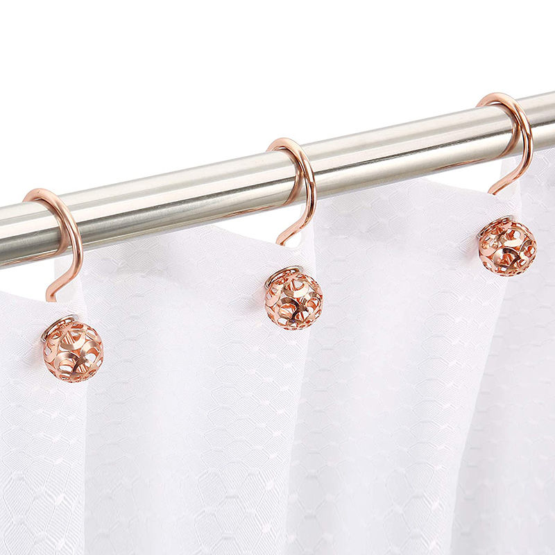 Picture of Iron Based Alloy Rust Resistant Ball Curtain Hook Accessories For Bathroom Shower Rods Curtains