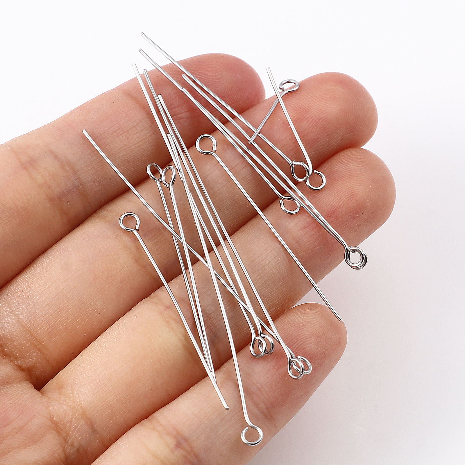 Picture of Stainless Steel Eye Pins Silver Tone 500 PCs