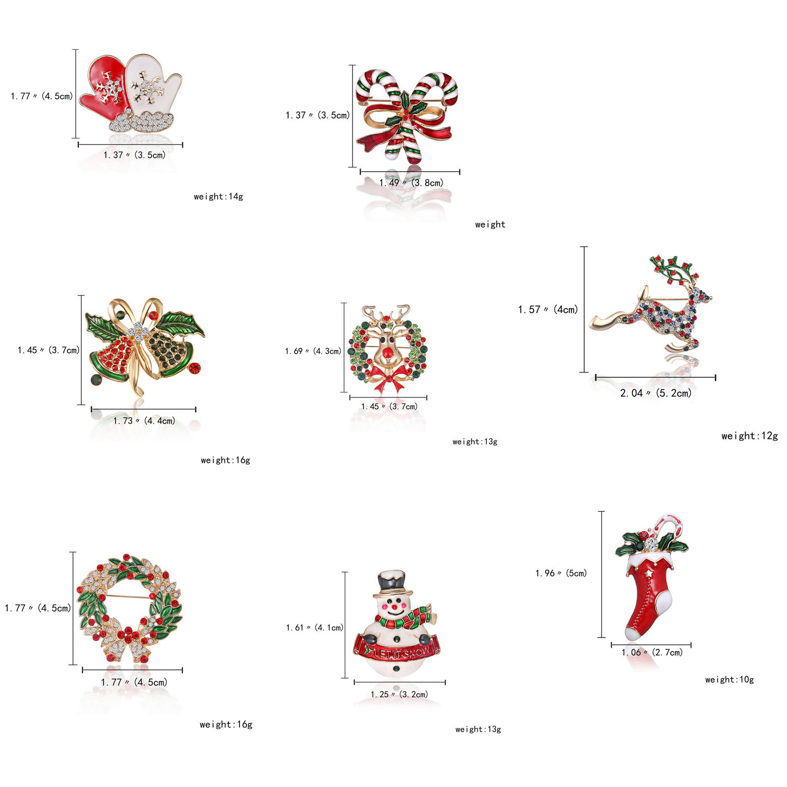 Picture of Christmas Pin Brooches Multicolor Enamel 1 Piece