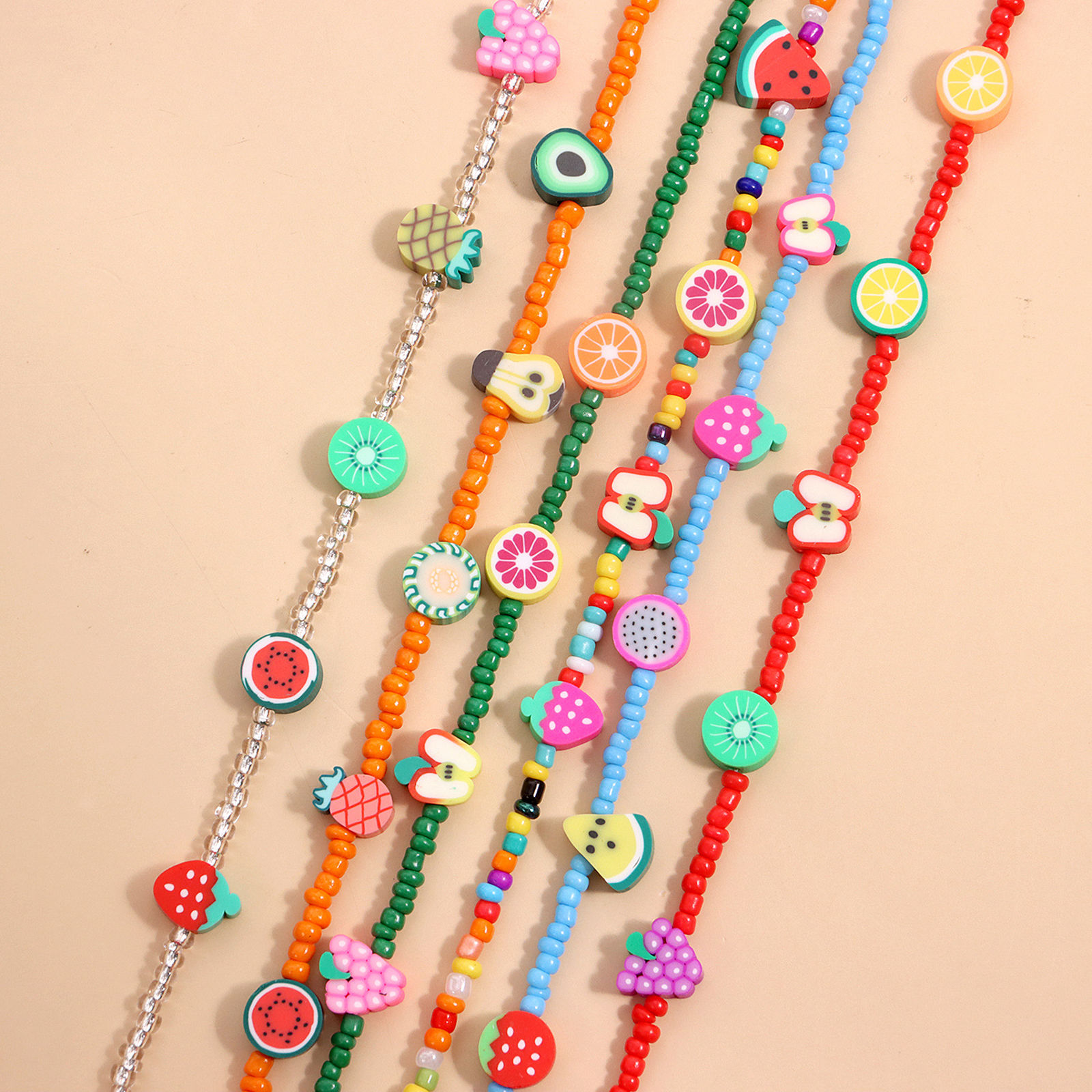 Picture of Plastic Cute Beaded Necklace Multicolor Fruit At Random 1 Piece