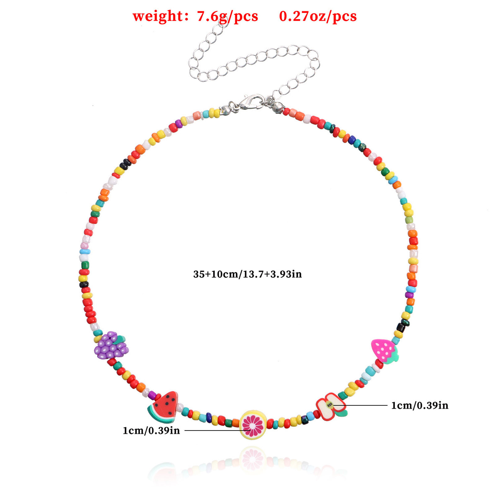 Picture of Plastic Cute Beaded Necklace Multicolor Fruit At Random 1 Piece