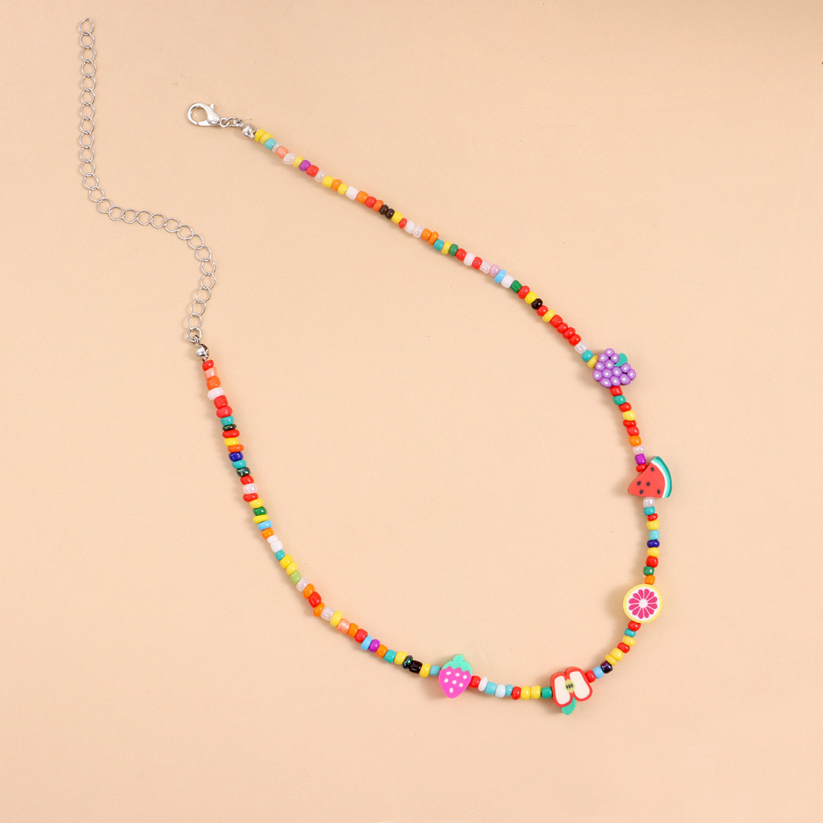 Picture of Plastic Cute Beaded Necklace Multicolor Fruit At Random 1 Piece