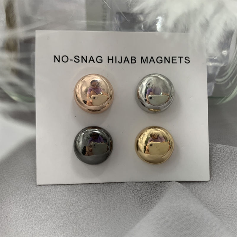 Изображение Zinc Based Alloy No-snag Magnetic Round Scarf Buckle For Hijab Scarf Wrap