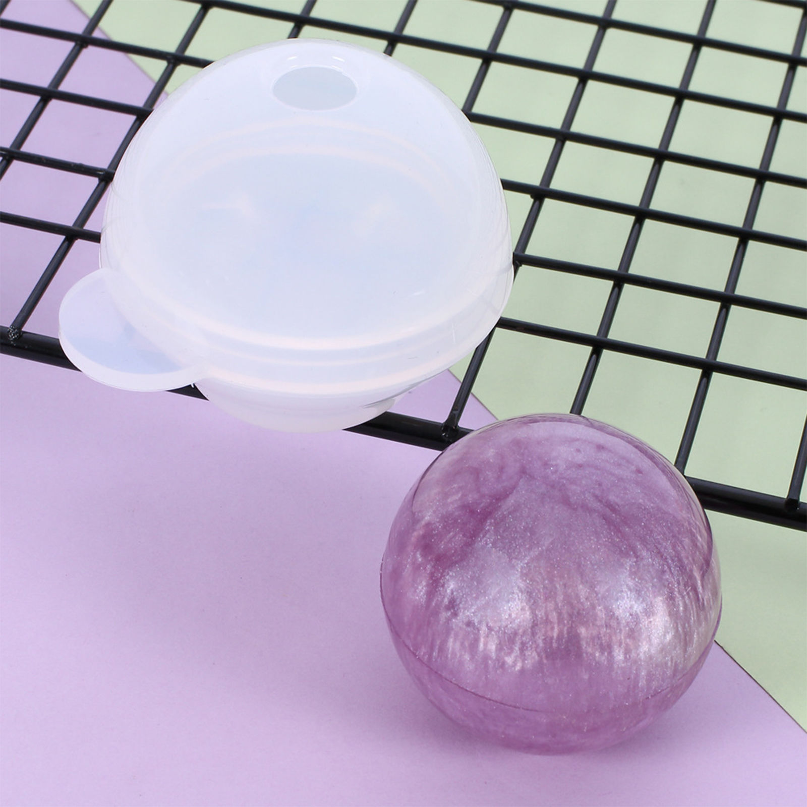 Picture of Silicone Resin Mold For Jewelry Making Ball White 1 Piece