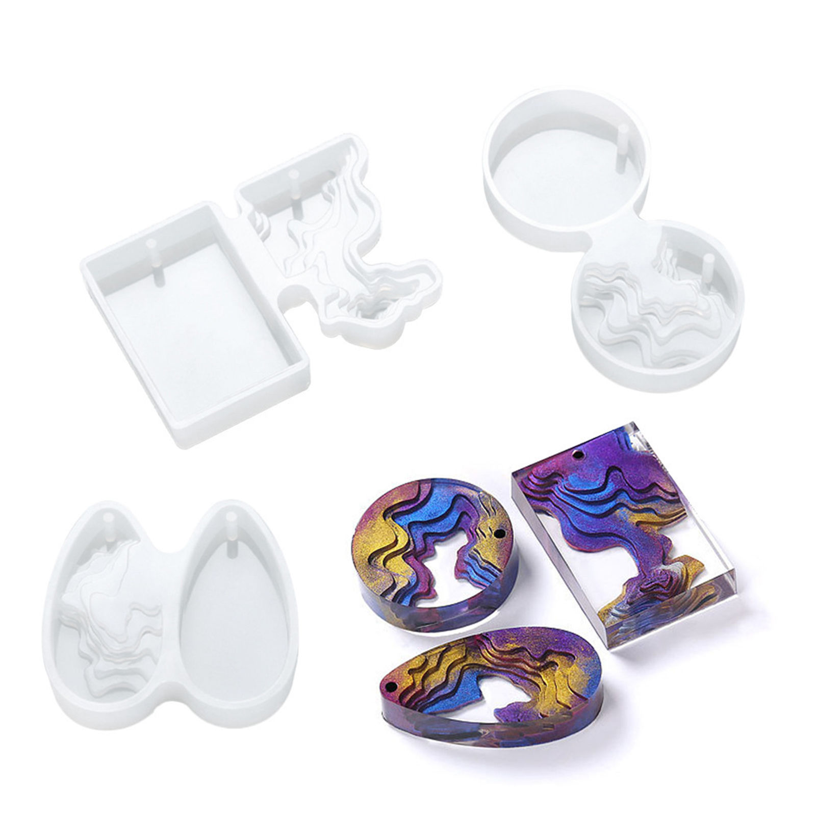 Picture of Silicone Resin Mold For Jewelry Making Geometric White 1 Piece
