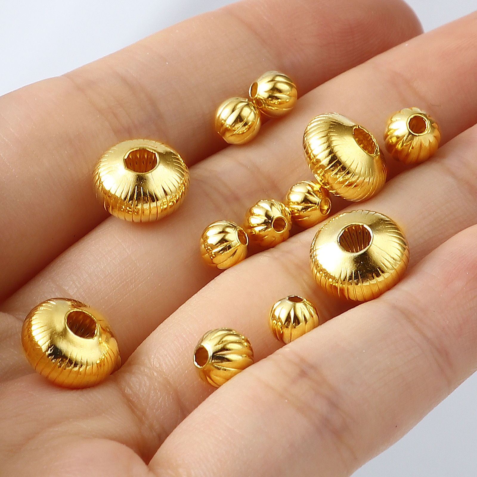 Immagine di Rame Perline Oro riempito Tondo Striscia 5 Pz