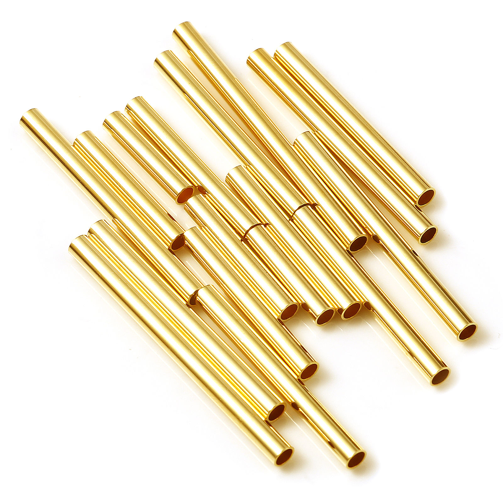 Imagen de Cobre Cuentas Lleno de oro Tubos 5 Unidades
