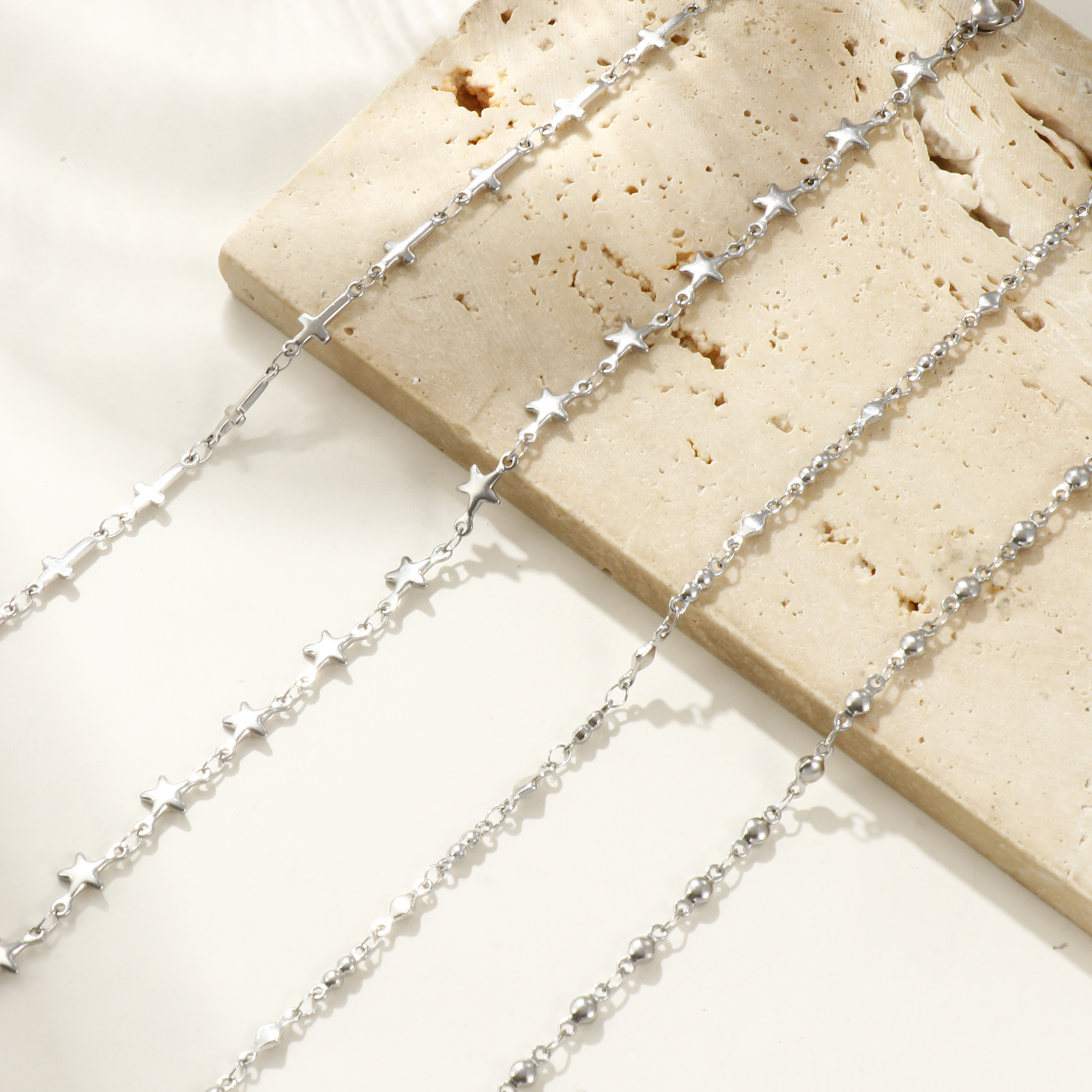 Immagine di Acciaio Inossidabile Cavigliere Tono Argento 1 Pz