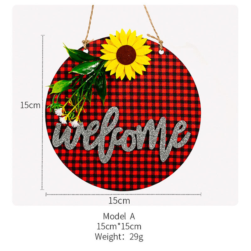 Picture of Christmas Message Lattice Hanging Door Sign Party Home Decoration