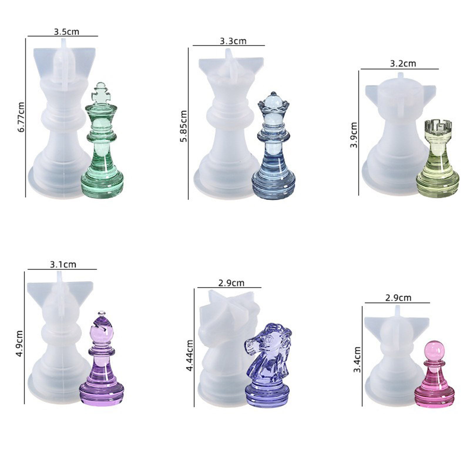 Picture of Silicone Resin Mold For Jewelry Making Chess White 1 Piece