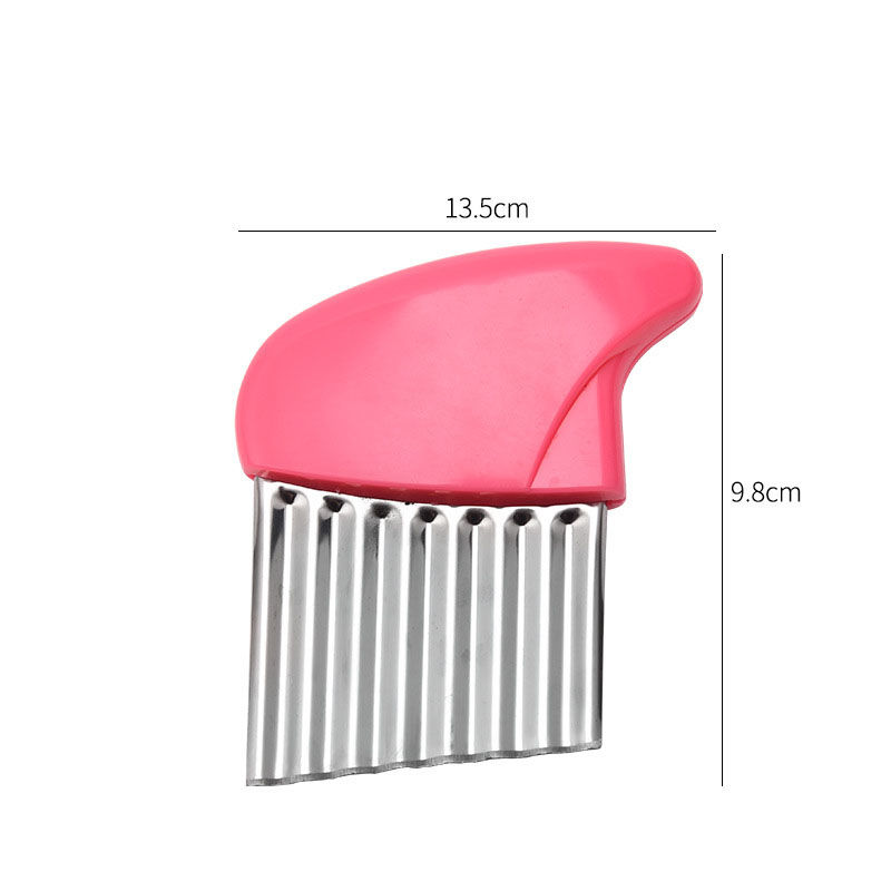 Picture of Stainless Steel Potato Crinkle Cutter Cutting Tool Kitchen Vegetable Salad Fruit Wavy Blade Knife