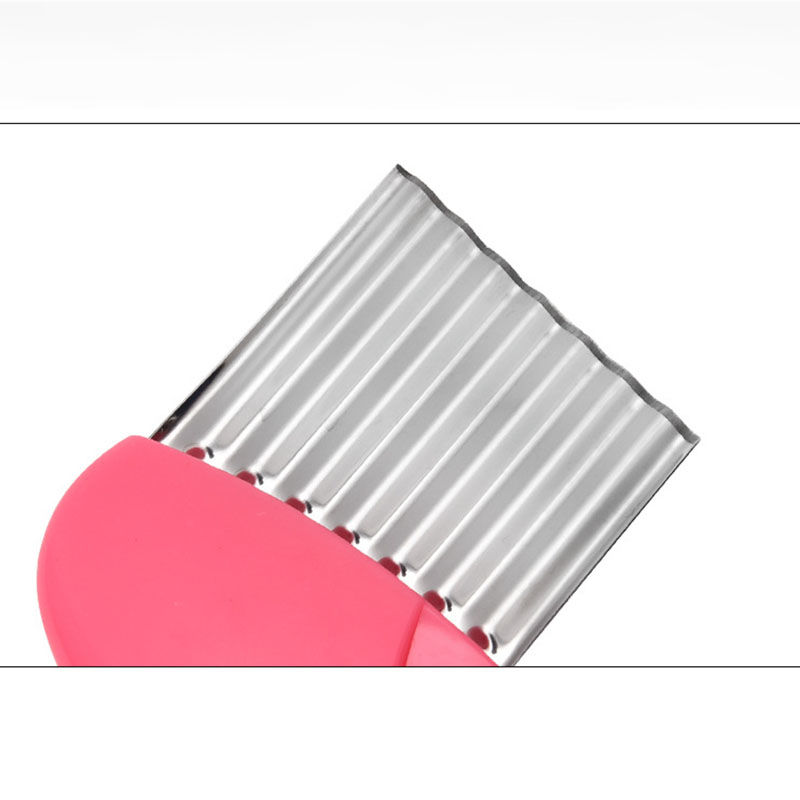 Picture of Stainless Steel Potato Crinkle Cutter Cutting Tool Kitchen Vegetable Salad Fruit Wavy Blade Knife