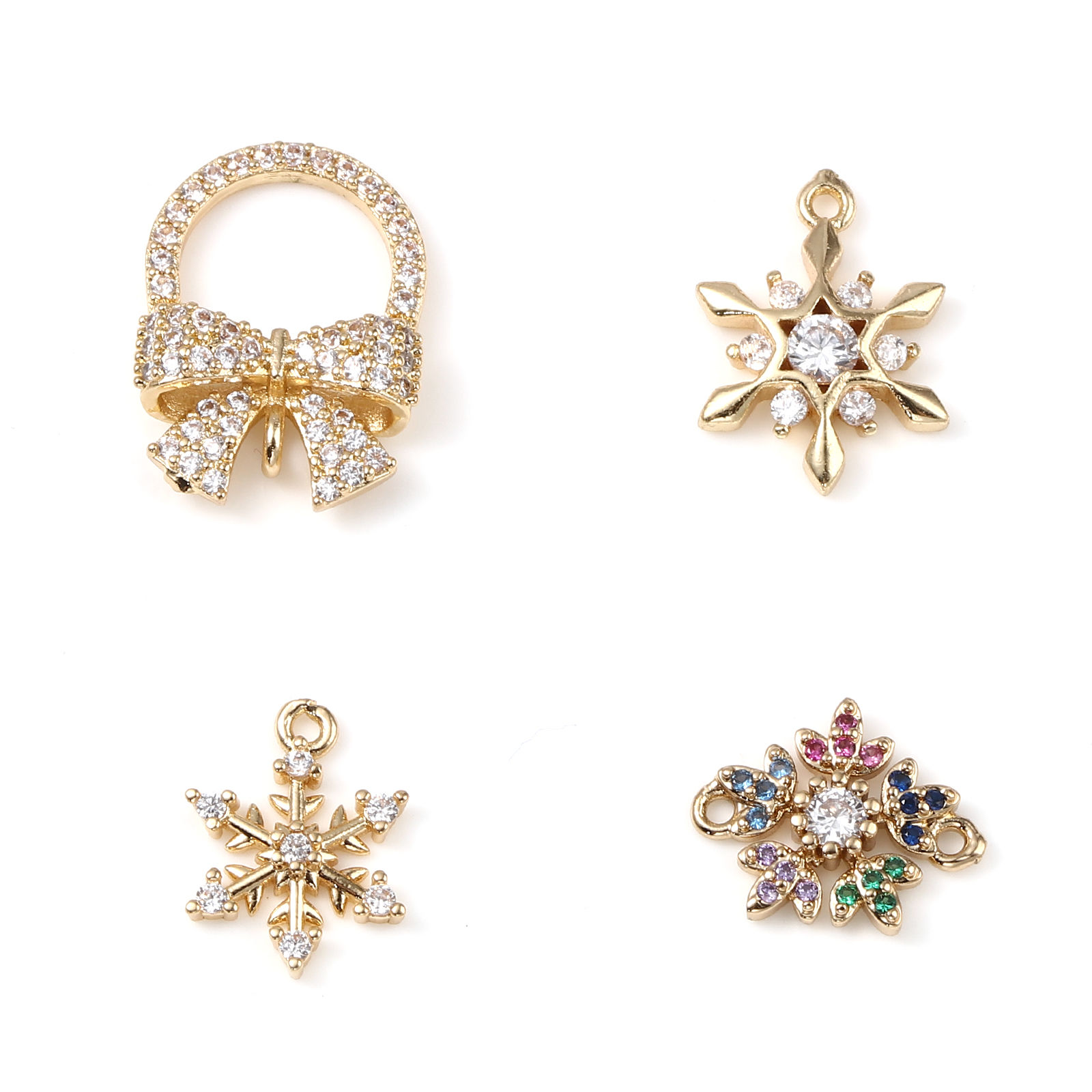 Picture of Brass Christmas Charms Wholesale Real Gold Plated
