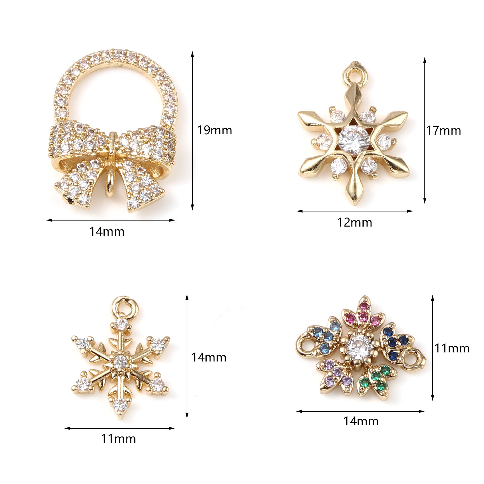 Picture of Brass Christmas Charms Wholesale Real Gold Plated