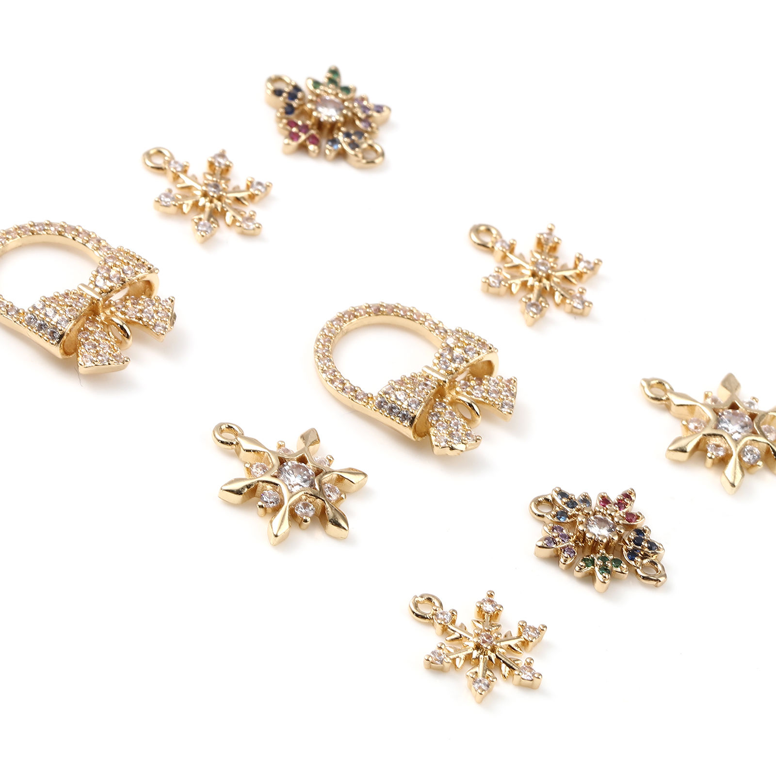 Picture of Brass Christmas Charms Wholesale Real Gold Plated