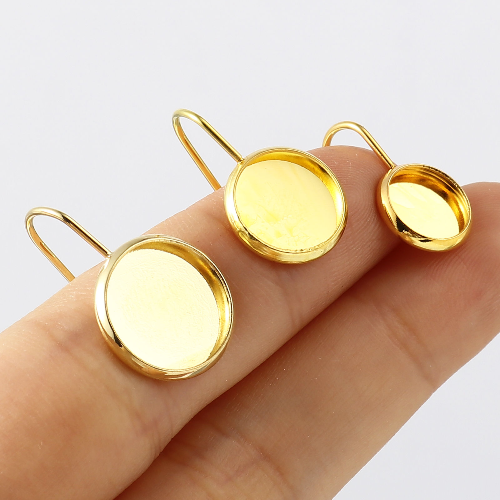 Image de Boucles d'Oreilles Puces en Acier Inoxydable Rond Multicolore avec Boucle 6 Pcs