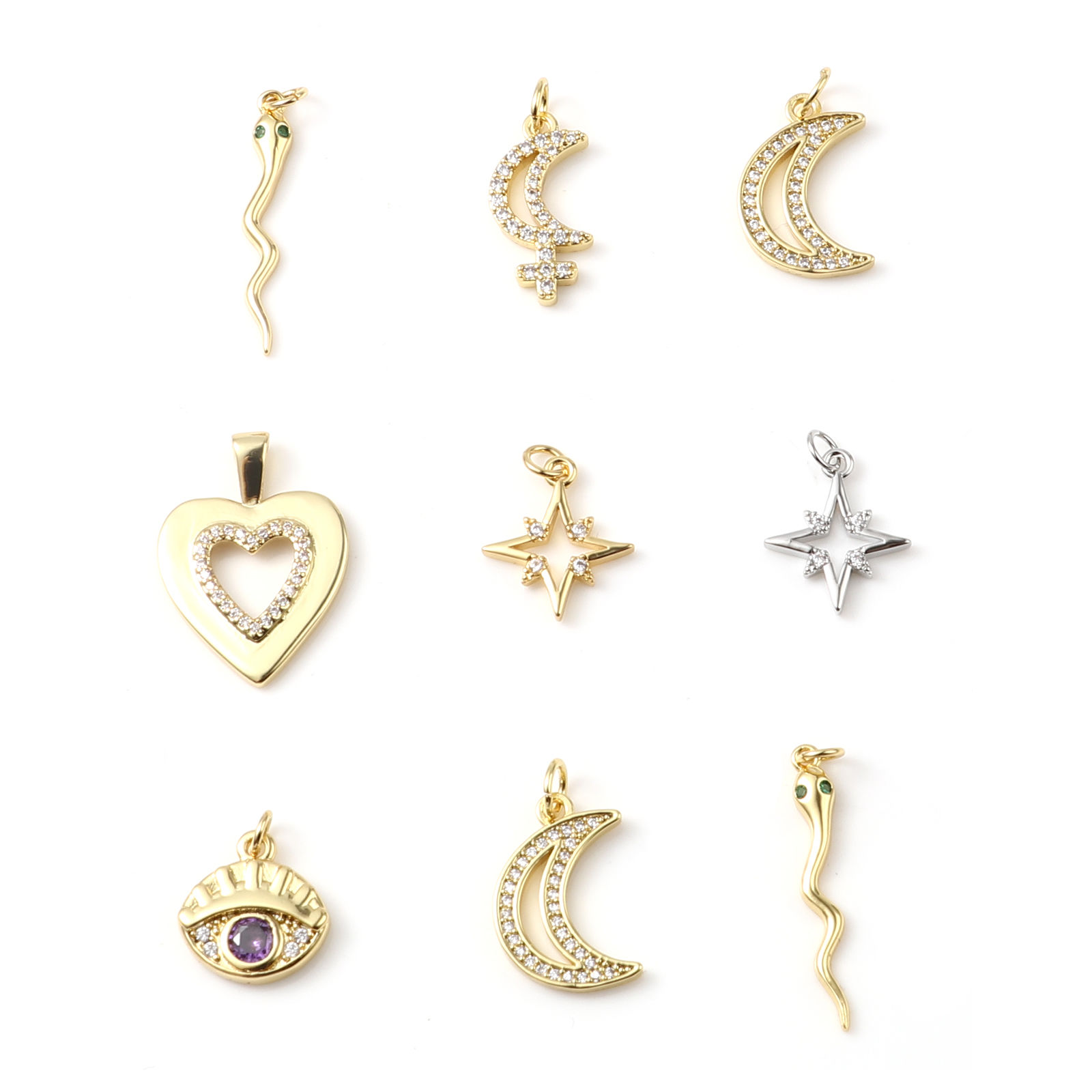 真鍮 マイクロインレイシリーズ チャーム 多色 1 個 の画像