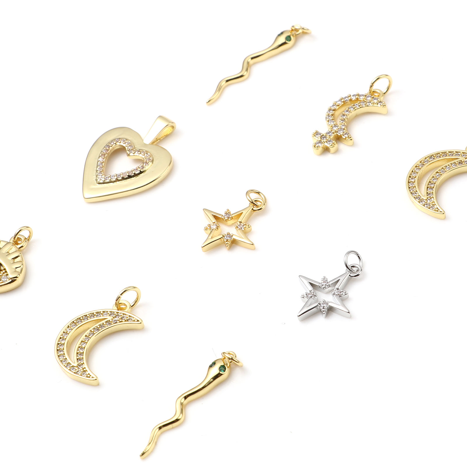 真鍮 マイクロインレイシリーズ チャーム 多色 1 個 の画像