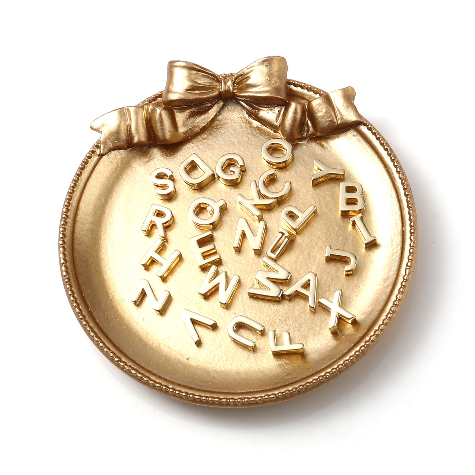 Picture of Brass Beads 14K Real Gold Plated Capital Alphabet/ Letter 5 PCs