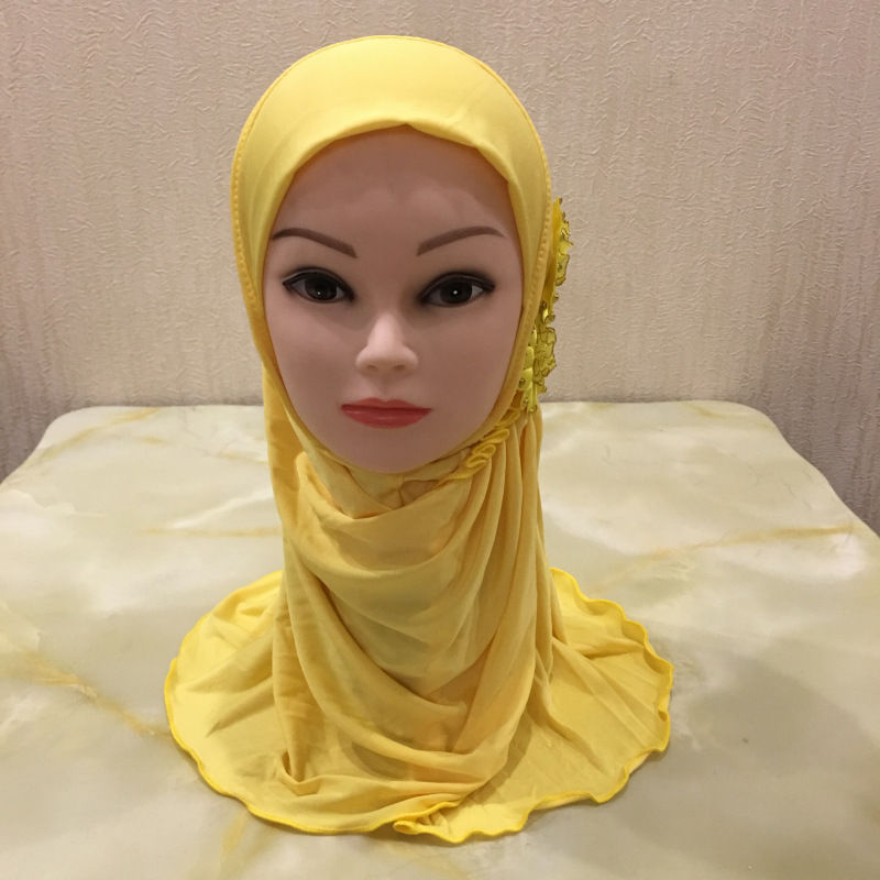 Изображение Flower Rayon Muslim Girl's Turban Hijab For 2-7 Years Old