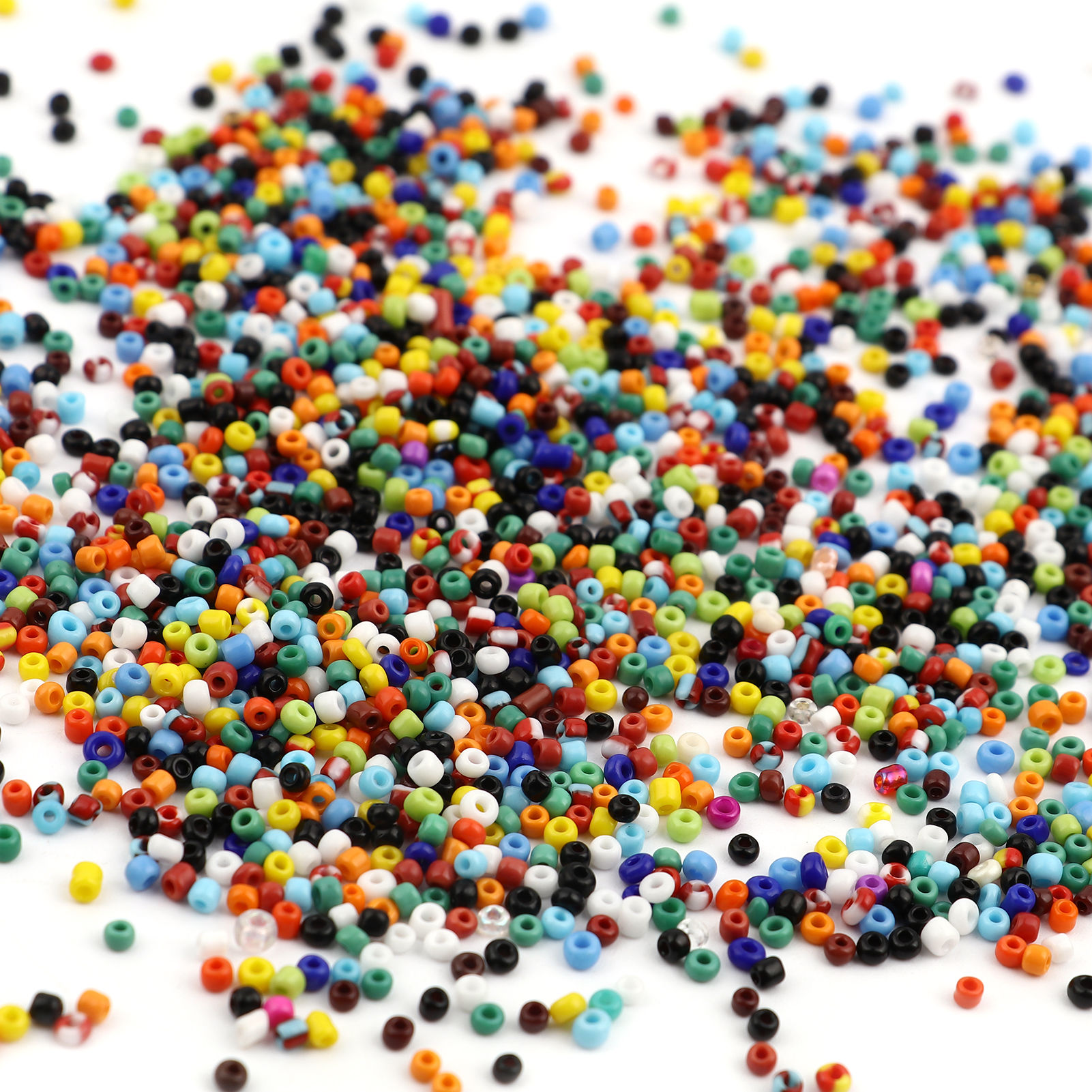 Picture of Glass Seed Seed Beads Cylinder Multicolor Dyed About 3mm Dia., Hole: Approx 1mm, 1 Bottle